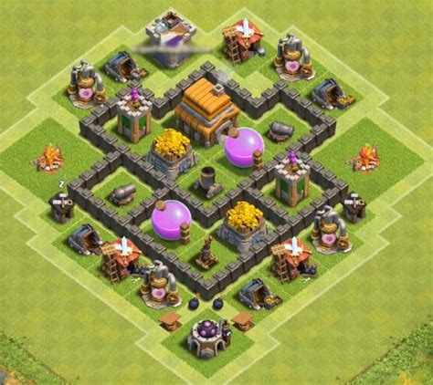 clash of clans th4 base.